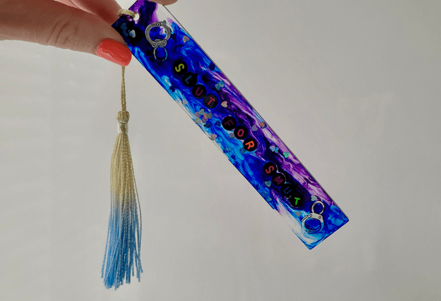 Slut for Smut Purple Swirl Bookmark