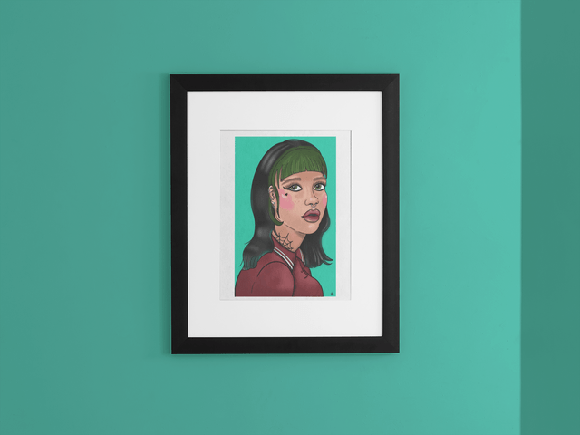 Punk Girl A4 Art Print