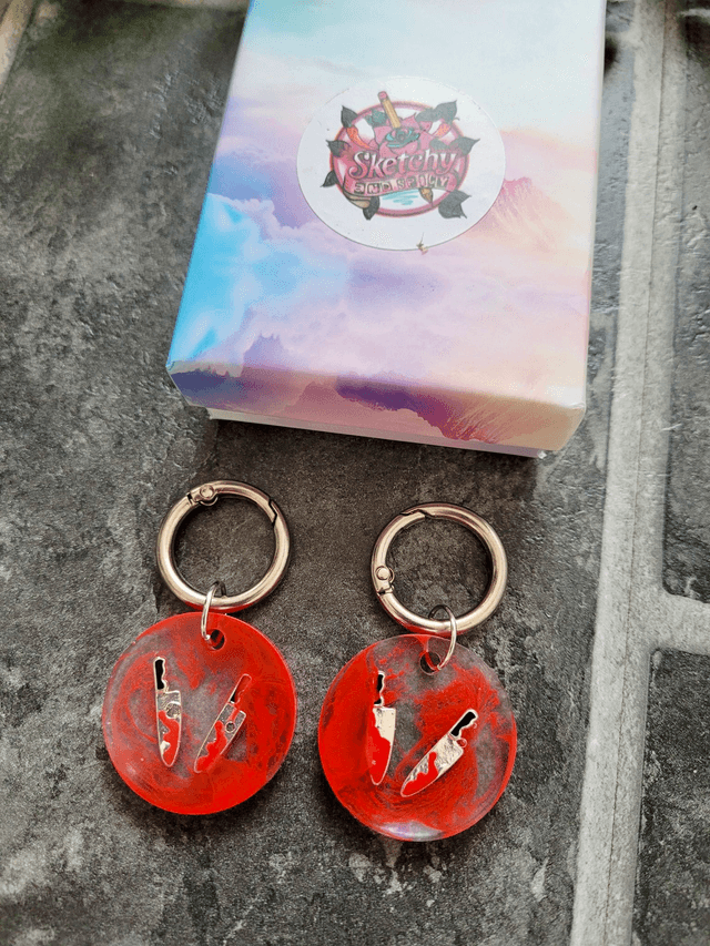 Boot Charms - Bloody Knife Horror Boot Clips