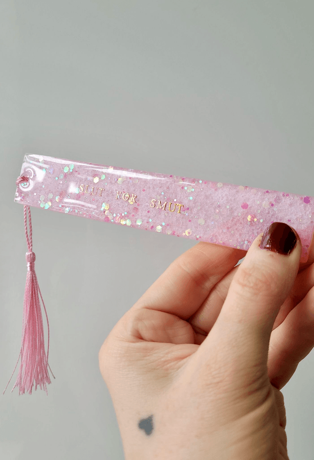 Bookmark - SLUT FOR SMUT - Pink Glitter 