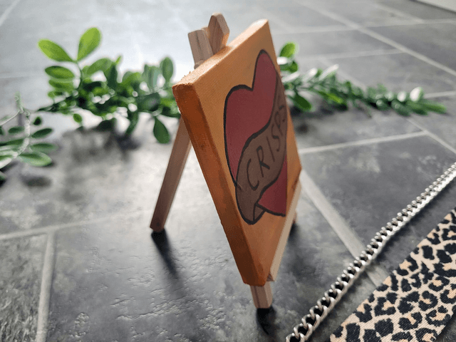 Original Mini Canvas Painting - Heart ‘CRISPS’