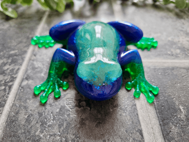 Frog Ornament – Glitter Blue & Green