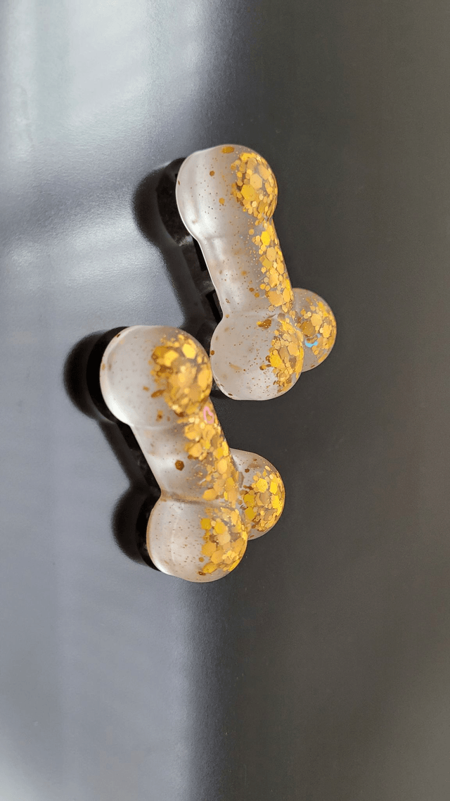 Gold Glitter Penis Magnets