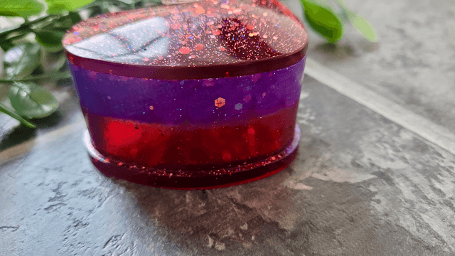 Heart Pot Trinket Tray – Red and Purple Glitter Heart Shaped Box