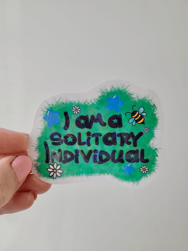 Solitary Individual Holographic Sticker