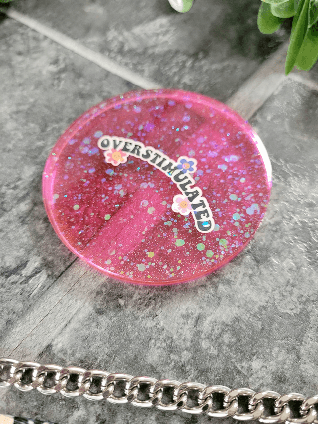 Coaster - Pink Glitter ‘Overstimulated’
