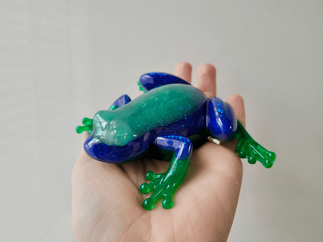 Frog Ornament – Glitter Blue & Green