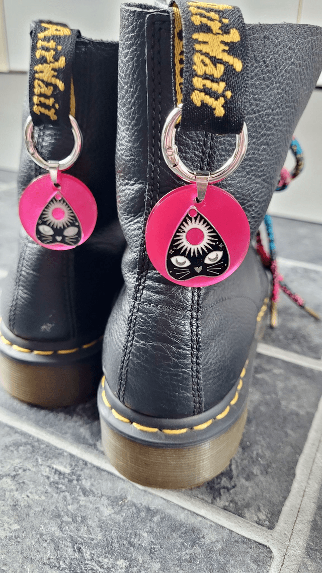 Boot Charms - Ouija Planchette Pinky Purple Boot Clips - Various Designs