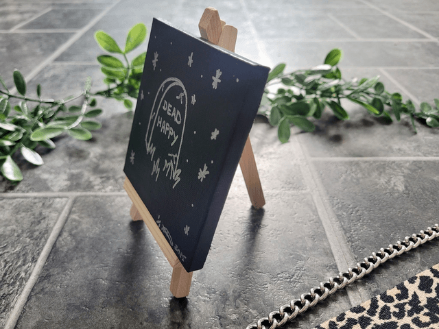 Original Mini Canvas Painting – Dead Happy Grave