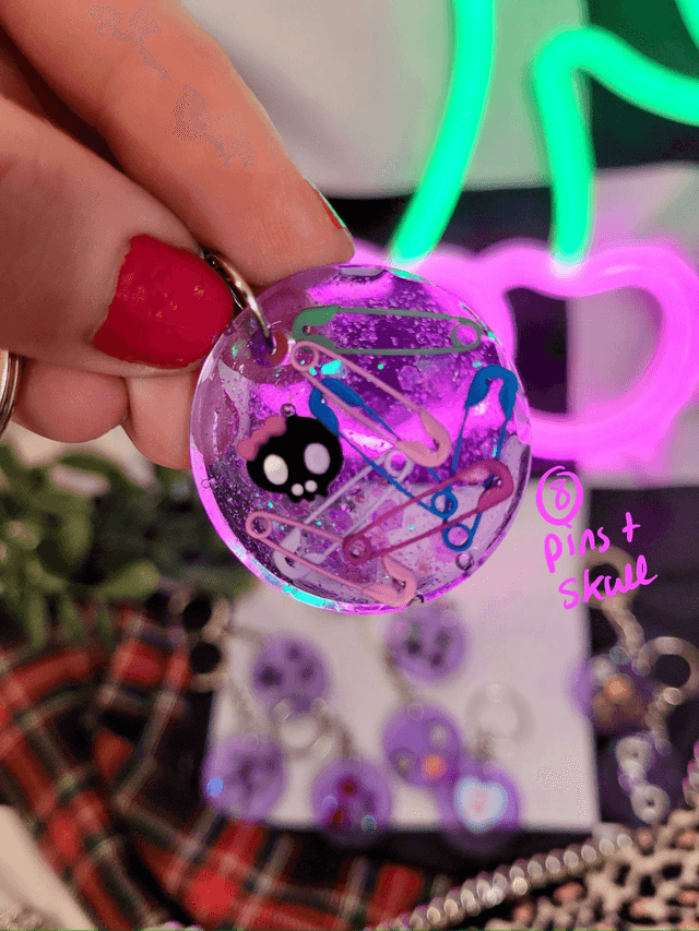 Purple Circle Keyrings - Various Keychains