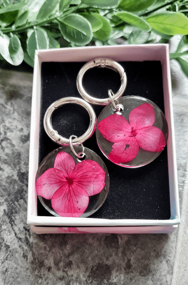 Boot Charms - Pink Pressed Flowers