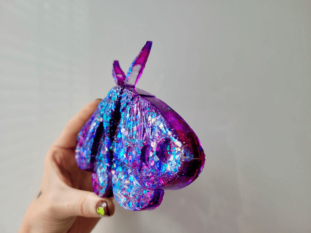 Moth Wall Hanging – Purple & Pink Chunky Glitter