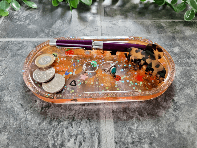 Trinket Tray - Pop Punk Orange Swirl 
