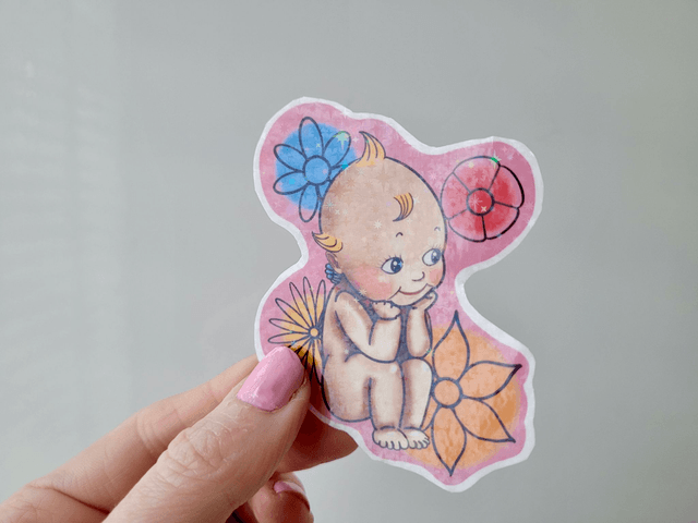 Kewpie Floral Sticker