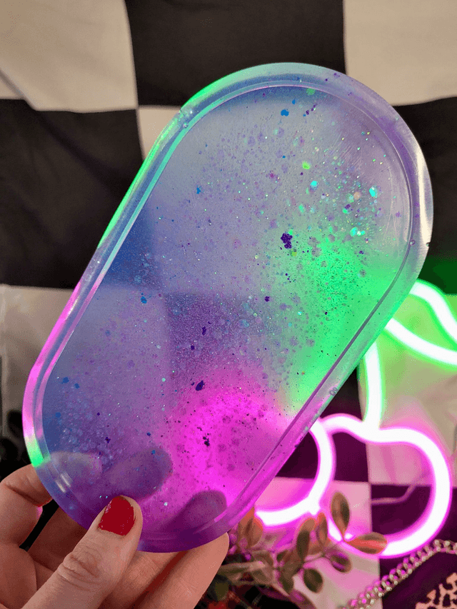 Trinket Tray - Purple & Blue Ombre Glitter