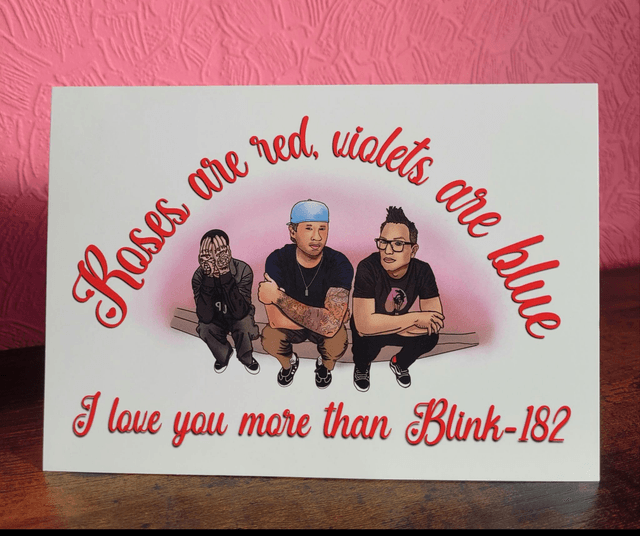 Blink 182 Anniversary Valentine’s A5 Greetings Card