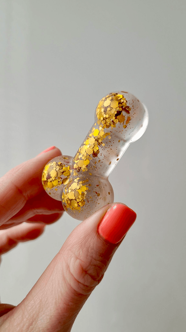 Gold Glitter Penis Magnets