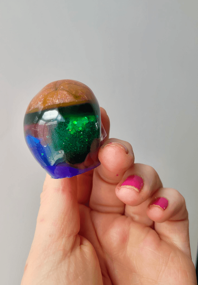 Skull Ornament - Medium - Multicoloured Rainbow Skull