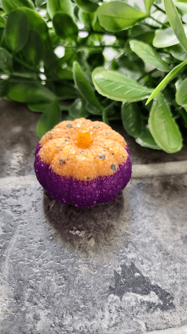 Orange & Purple Glitter Resin Pumpkin - Medium