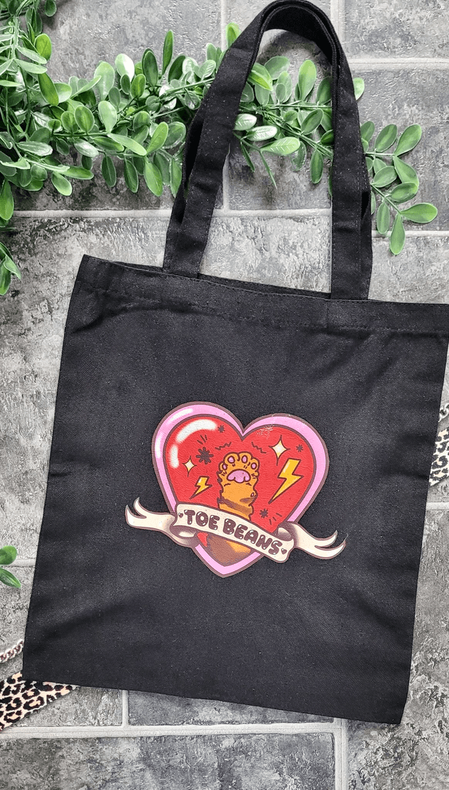Toe Beans Black Tote Bag