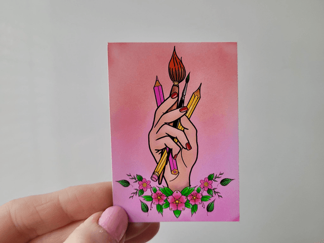 Art Hand Vinyl Sticker