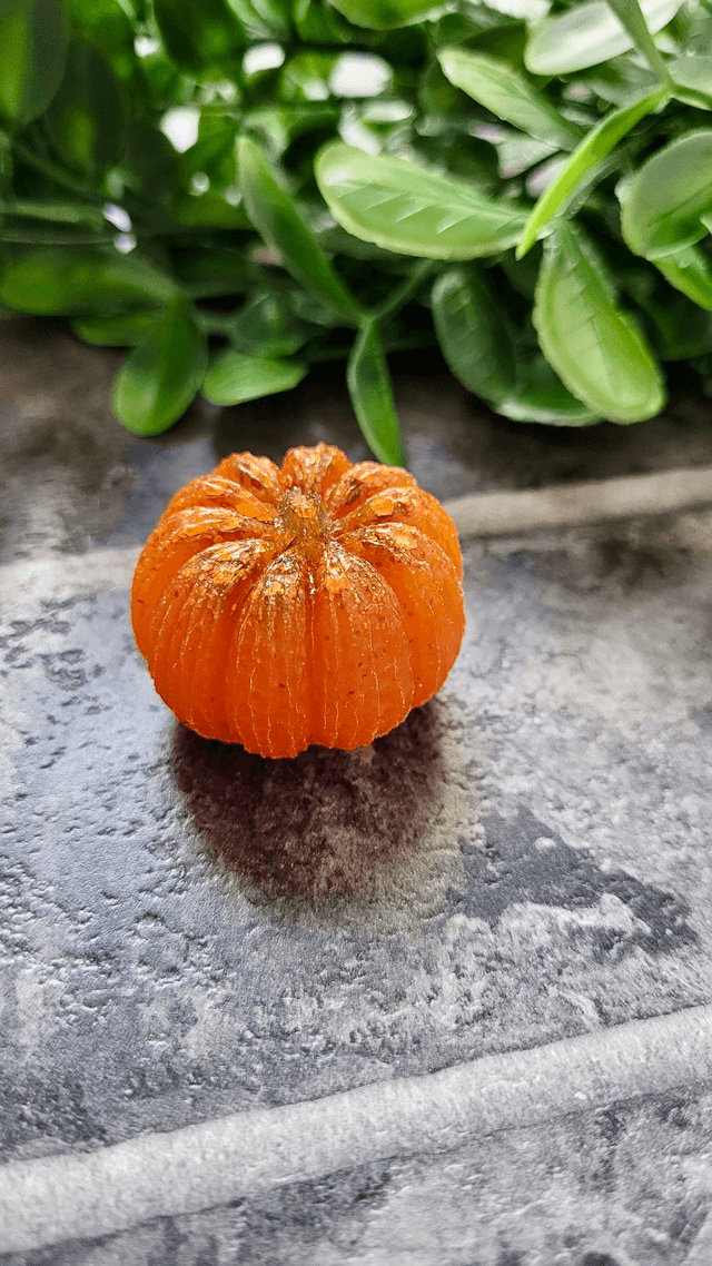 Dark Orange Glitter Pumpkin - Small
