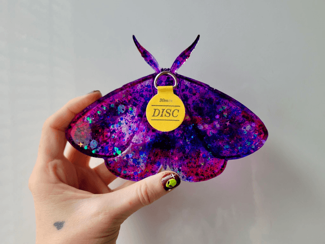 Moth Wall Hanging – Purple & Pink Chunky Glitter