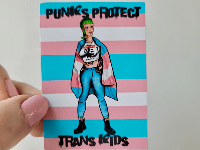 Punks Protect Trans Kids Vinyl Punk Sticker