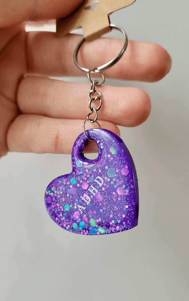 Neurodivergent Pride Resin Keychains - Autistic, ADHD, AuDHD Keyrings - Choose Your Design
