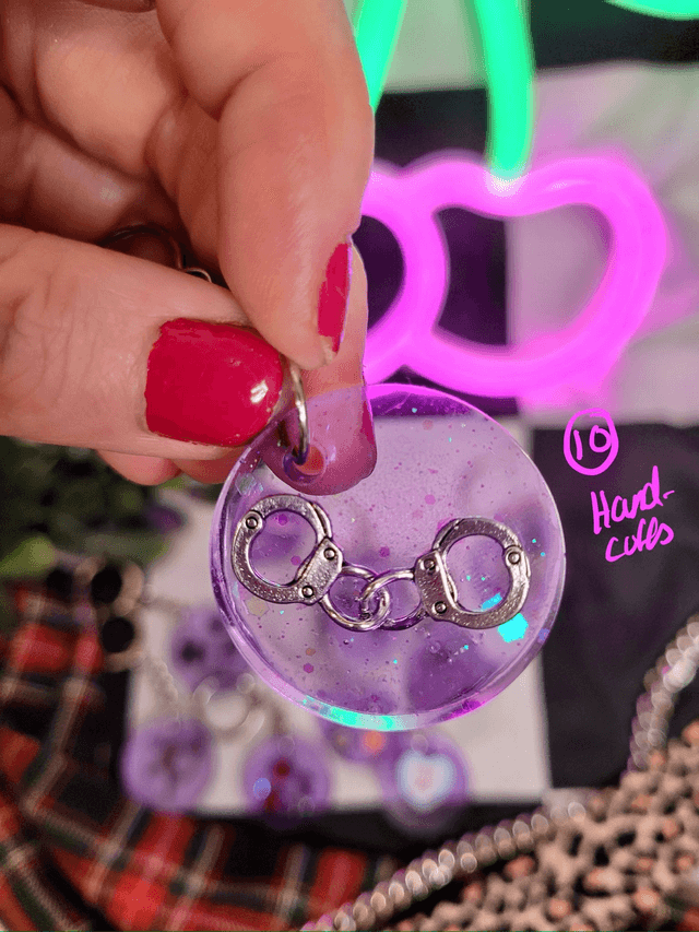 Purple Circle Keyrings - Various Keychains