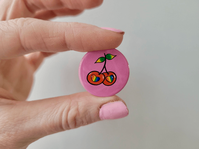 Pride Cherry Pin Badge
