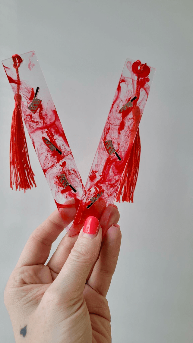 Bloody Knives Bloody Horror Bookmarks with Mini Knife Charms
