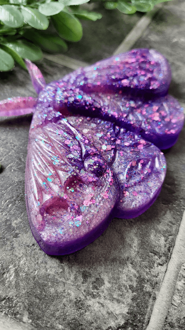 Moth Wall Hanging – Purple Glitter