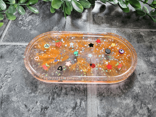 Trinket Tray - Pop Punk Orange Swirl 