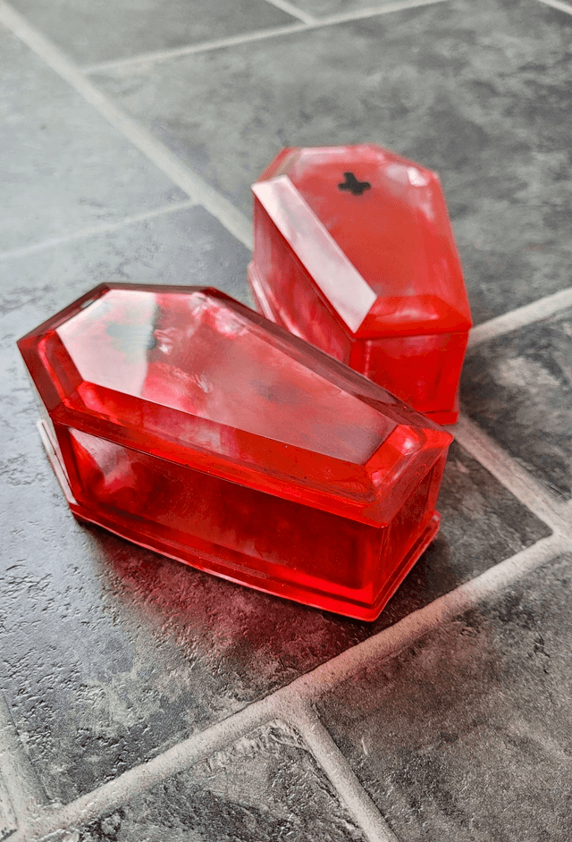 Coffin Trinket Boxes - Upside-down Cross Bloody Horror Coffin