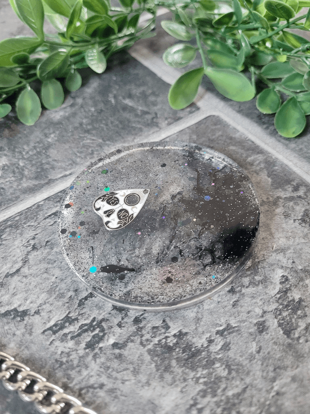 Coaster - Gothic Ouija Planchette Ink Swirls