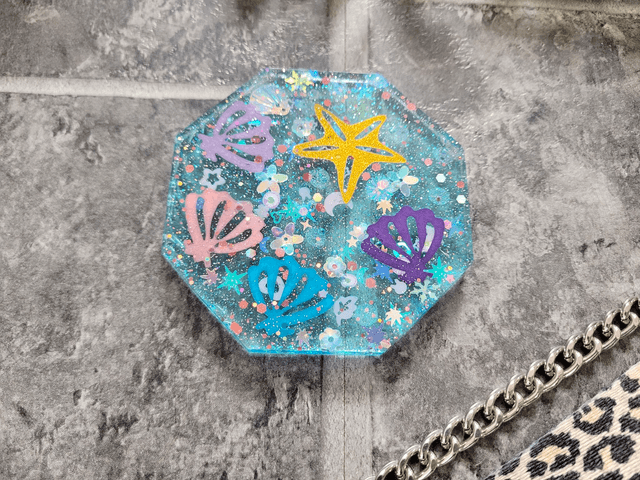 Coaster - Ocean Glitter - Sea Shells & Starfish