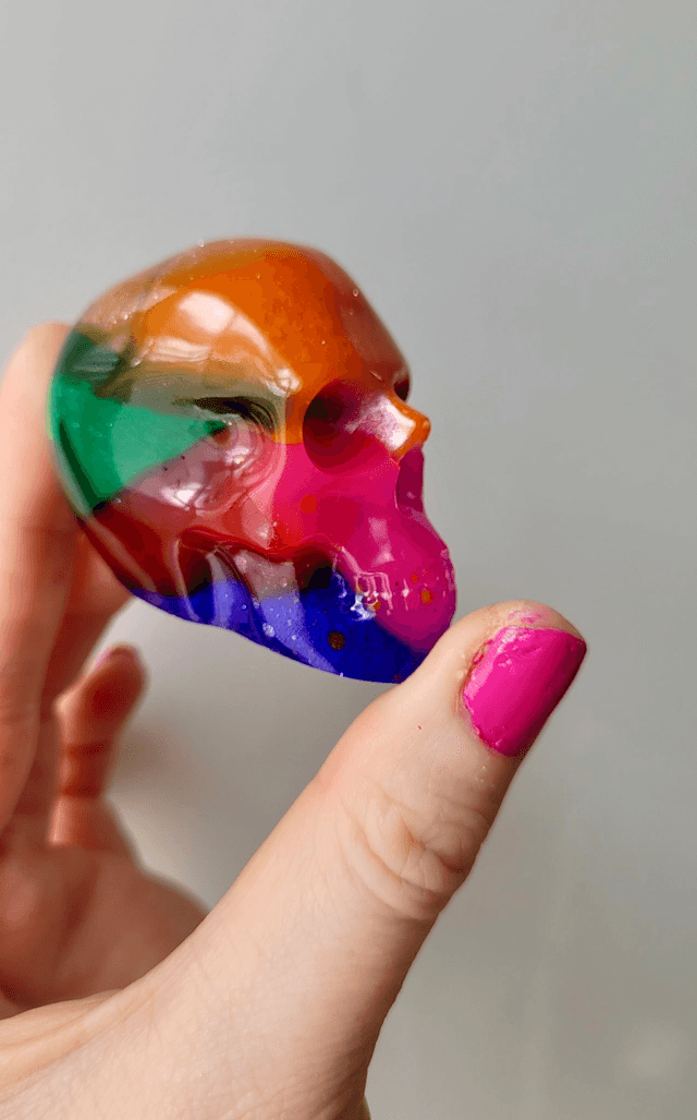 Skull Ornament - Medium - Multicoloured Rainbow Skull