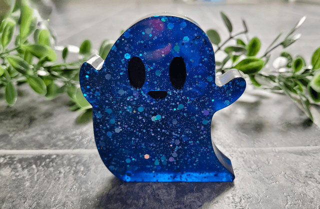 Ghost Ornament - Nocturne - Deep Blue Glitter 