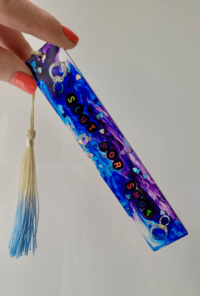 Slut for Smut Purple Swirl Bookmark