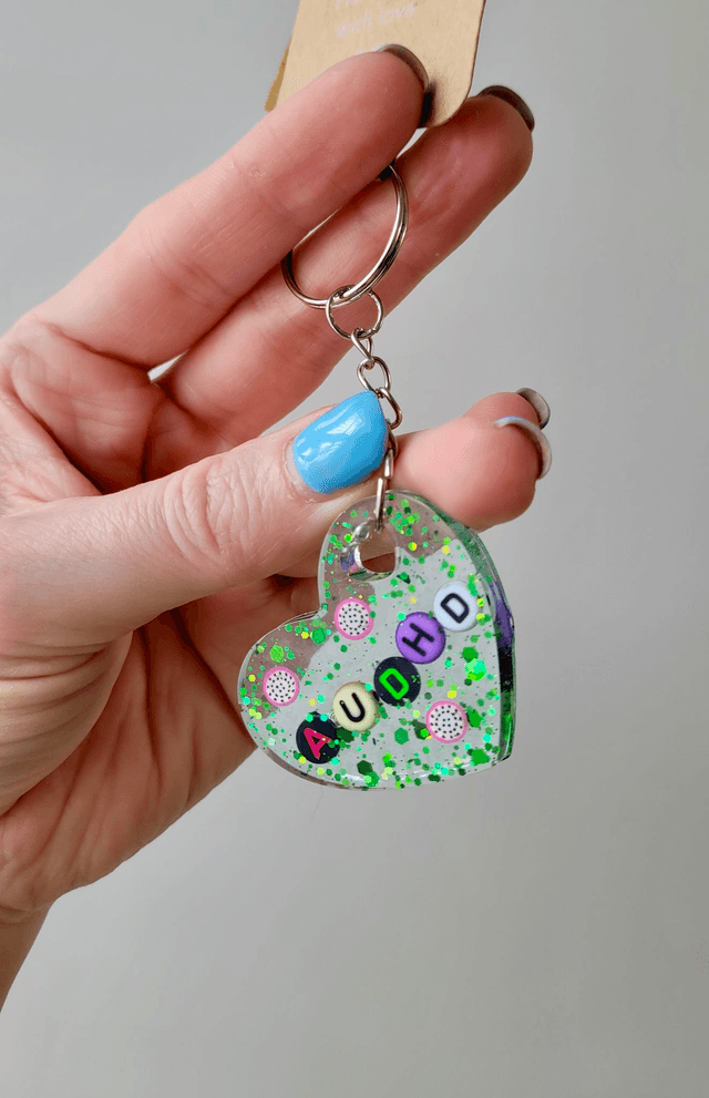 Neurodivergent Pride Resin Keychains - Autistic, ADHD, AuDHD Keyrings - Choose Your Design