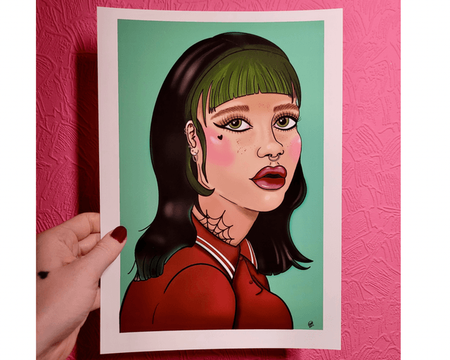 Punk Girl A4 Art Print