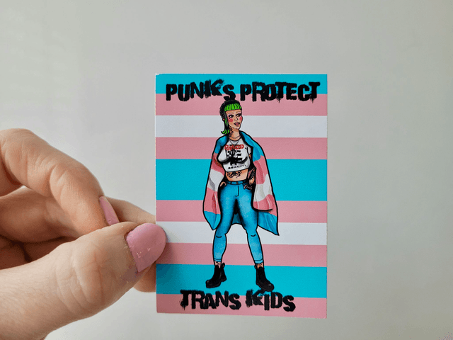Punks Protect Trans Kids Vinyl Punk Sticker