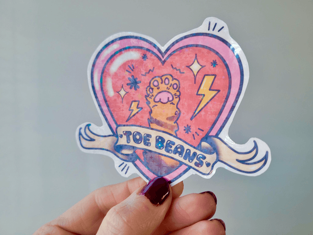 Toe Beans Appreciation Holographic Sticker