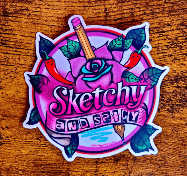Sketchy and Spicy Logo Vinyl Sticker