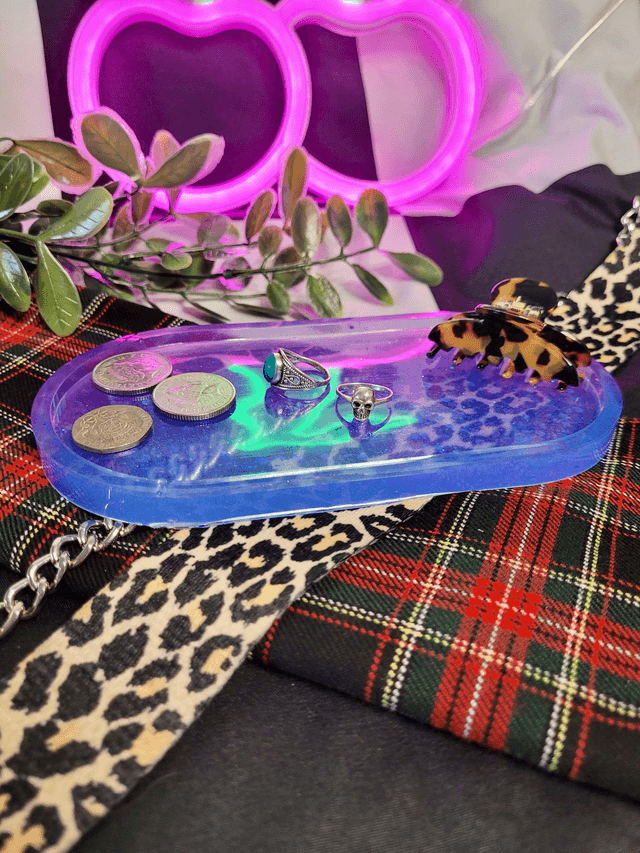 Trinket Tray - Purple & Blue Ombre Glitter