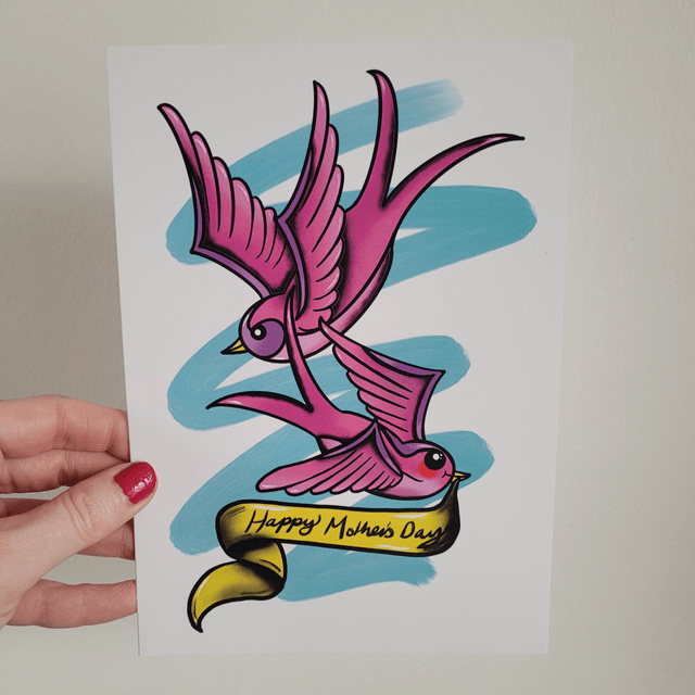 Swallows Mother’s Day A5 Greetings Card