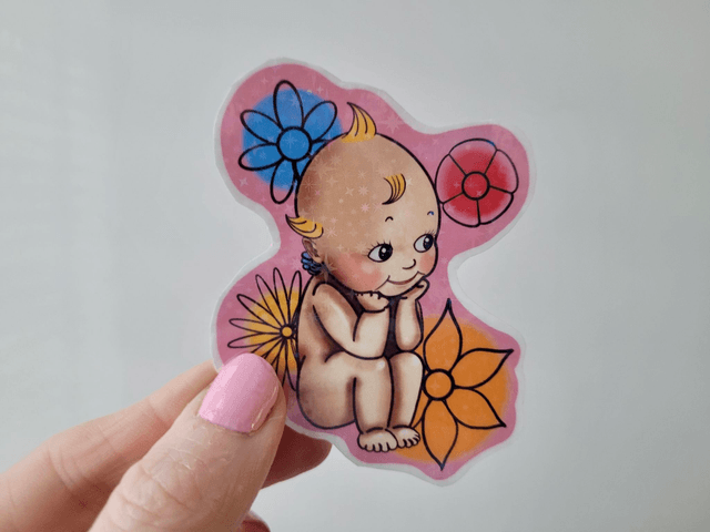 Kewpie Floral Sticker