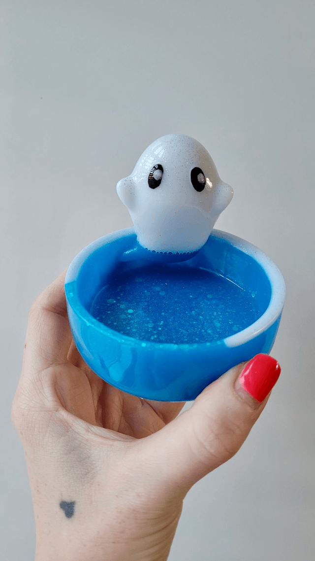 Ghost Trinket Tray Pots / LED candle tealight holder - Various Colours