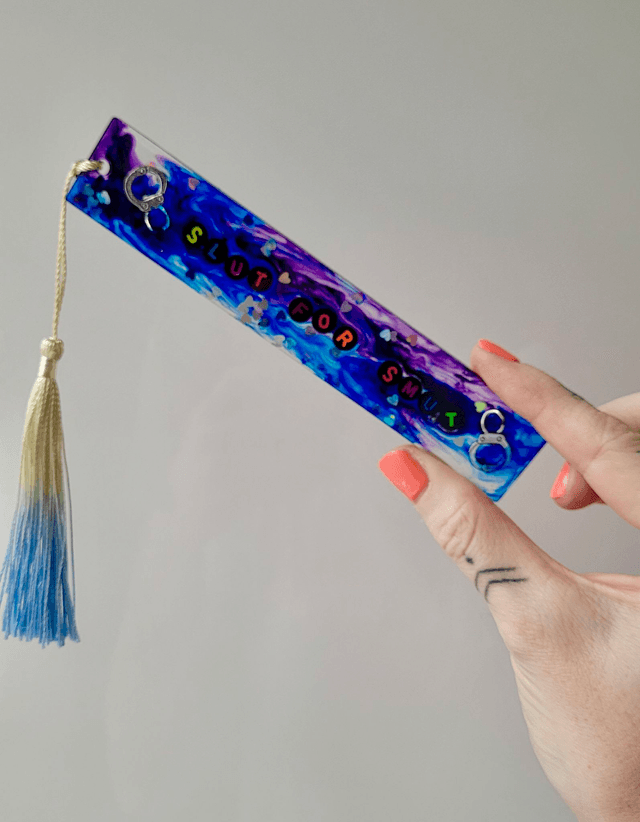 Slut for Smut Purple Swirl Bookmark